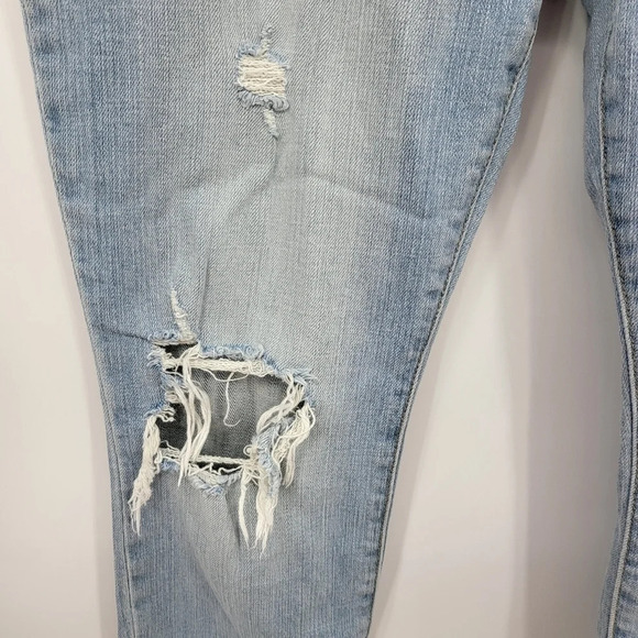 Pistola Audrew Mid Rise Skinny Light Wash Step Hem Distressed Jeans Sz 29 - Picture 3 of 15